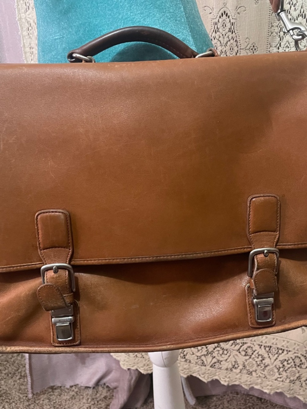 Coach: Vintage thompson Saddle distressed brown leather satchel - Picture 2 of 8